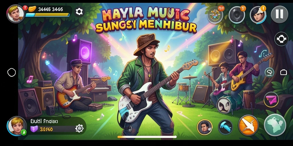 Tampilan permainan musik yang seru dan interaktif di 3446.