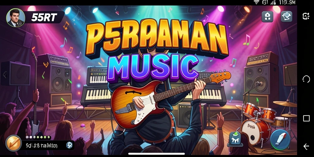 Screenshot gameplay 55RT yang menunjukkan kompetisi musik seru.