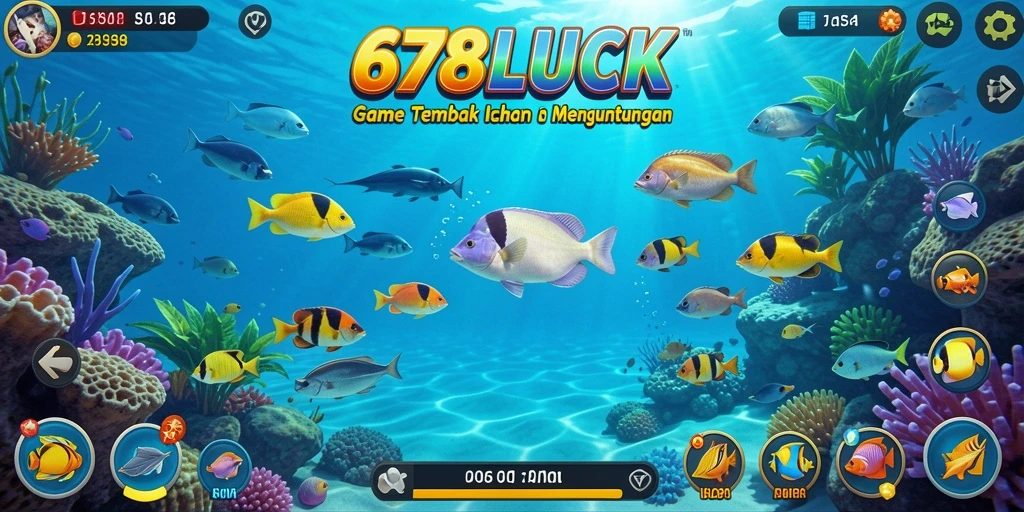 Screenshot utama menampilkan gameplay seru Tembak Ikan.