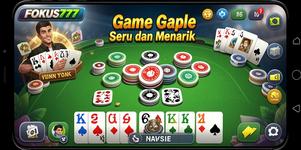 Screenshot gameplay FOKUS777 yang menunjukkan keseruan dalam bermain Gaple.