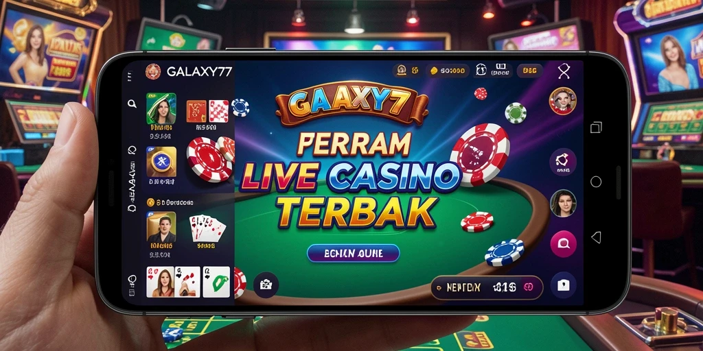 Tampilan menarik permainan Live Casino GALAXY77 dengan dealer profesional.