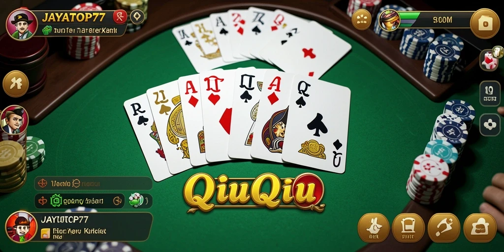 Screenshot JAYATOP77 menampilkan aksi seru permainan QiuQiu.