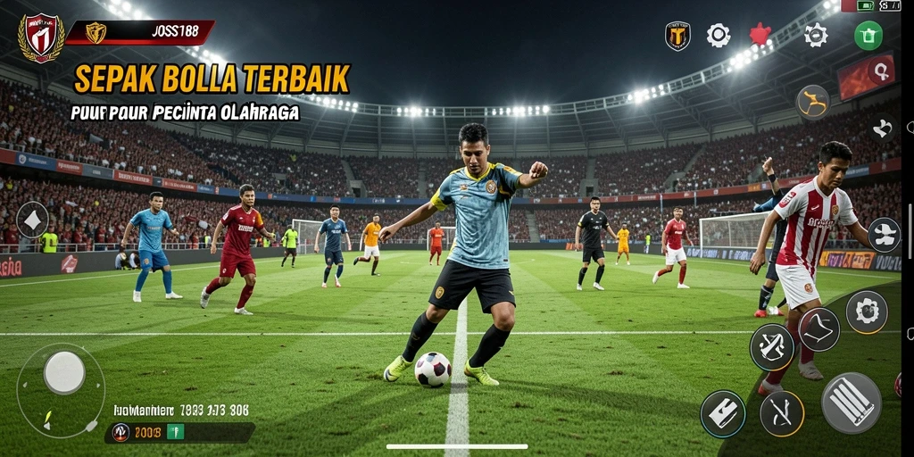 Tampilan gameplay JOSS188 yang mengasyikkan dengan aksi sepak bola nyata.