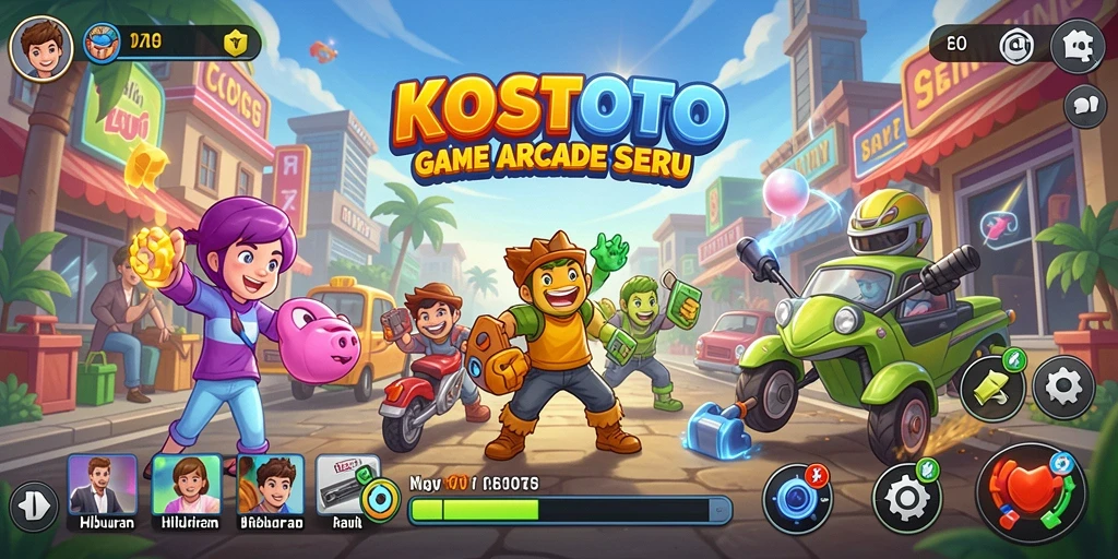 Screenshot KOSTOTO menampilkan gameplay seru dan aksi penuh tantangan.