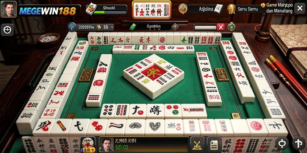 Tampilan gameplay menyenangkan dari MEGEWIN188 yang menampilkan Mahjong.