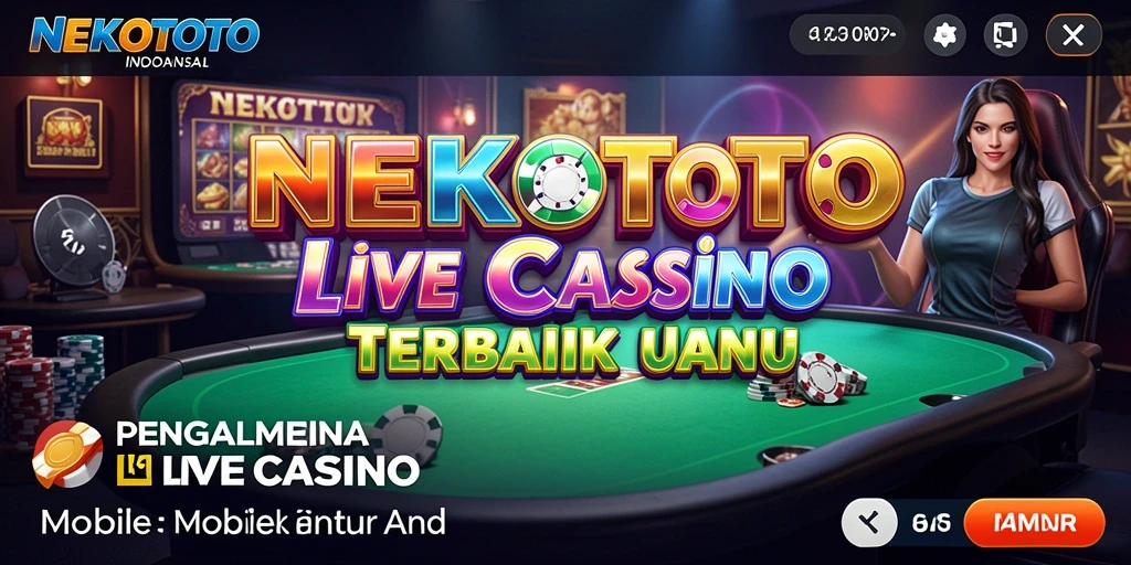 Screenshot utama NEKOTOTO menampilkan dealer langsung dalam aksi di permainan Live Casino.