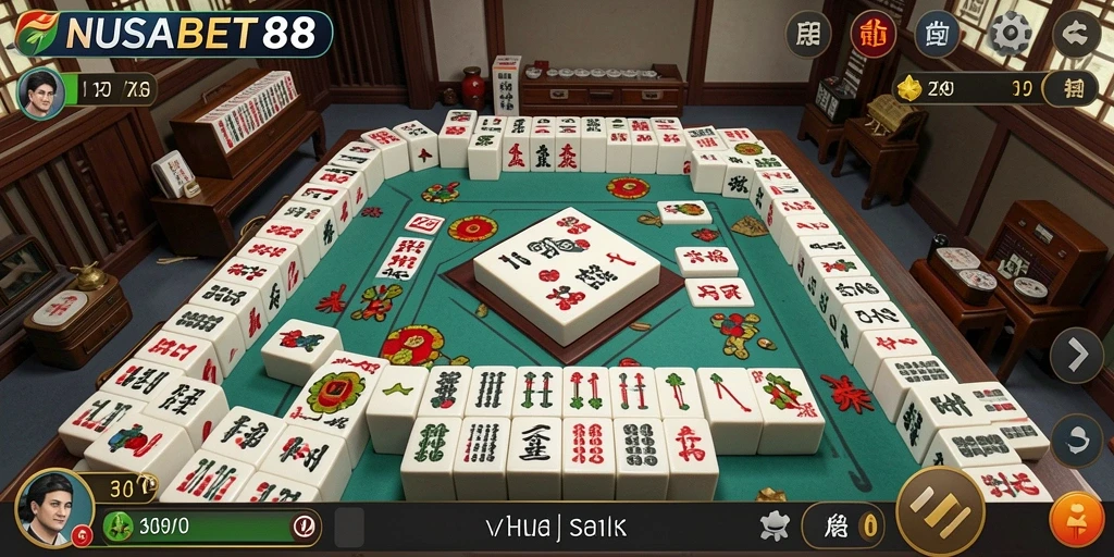 Tampilan utama permainan Mahjong NUSABET88 yang mengasyikkan.