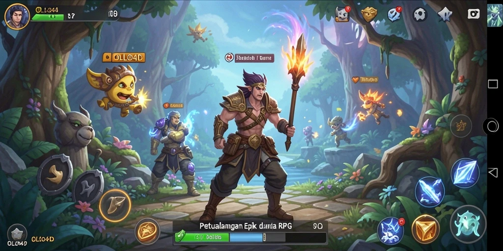 Screenshot menunjukkan aksi petualangan seru dalam OLLO4D.