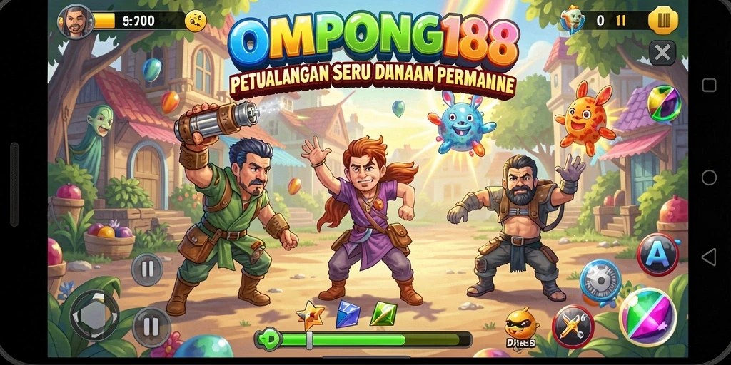 Tampilan gameplay OMPONG188 yang penuh aksi dan tantangan.