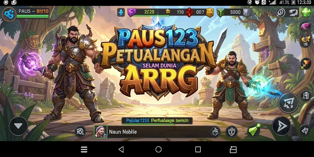 Screenshot gameplay ARPG PAUS123 dengan pertarungan seru dan grafis menawan.