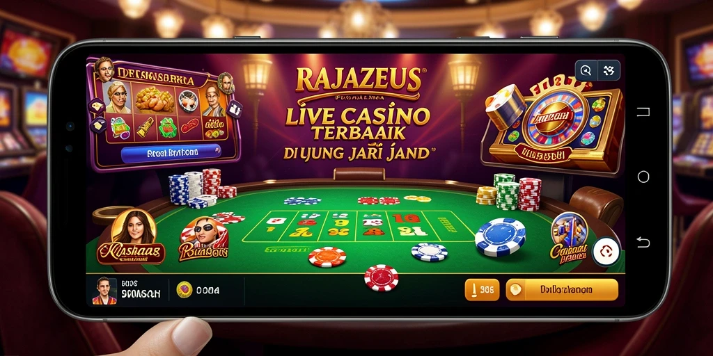 Tampilan gameplay Live Casino yang mendebarkan di RAJAZEUS.
