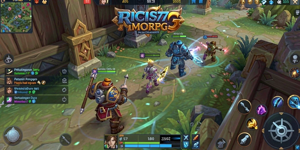 Screenshot RICIS77 menampilkan aksi seru dalam pertarungan MMORPG.