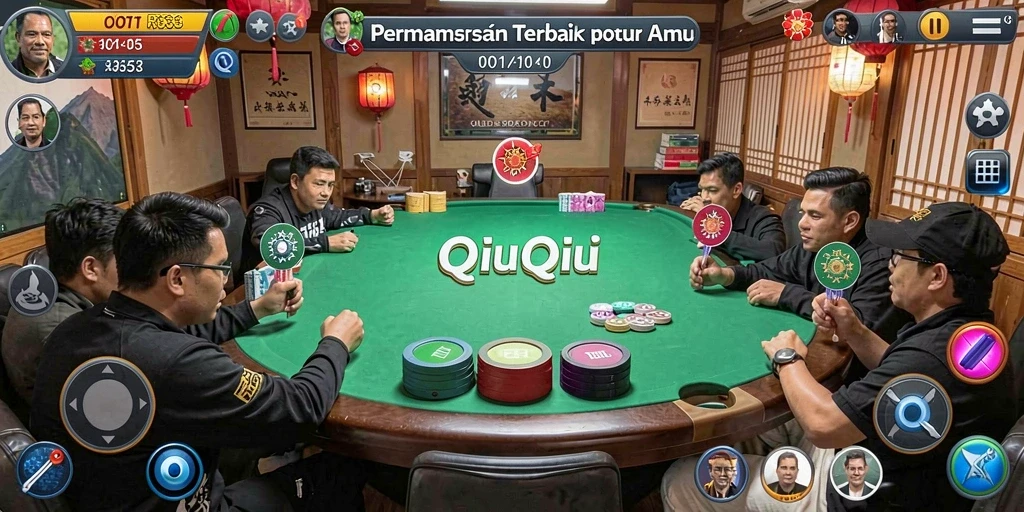 Tampilan jelas dari gameplay seru QiuQiu di RR33.