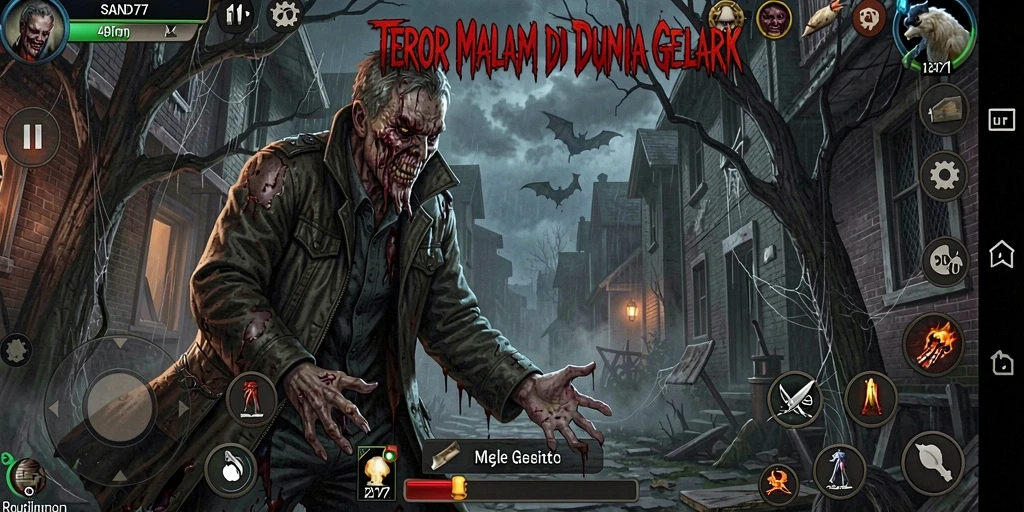 Gameplay SAND77 menunjukkan suasana horor yang mencekam dan menantang.
