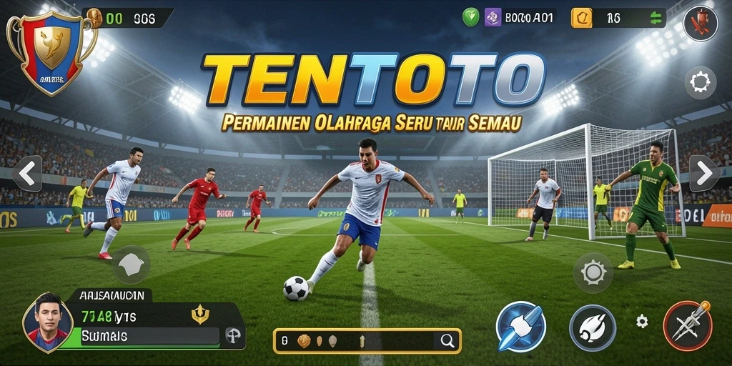 Tangkapan layar gameplay TENTOTO yang menampilkan aksi olahraga menarik.